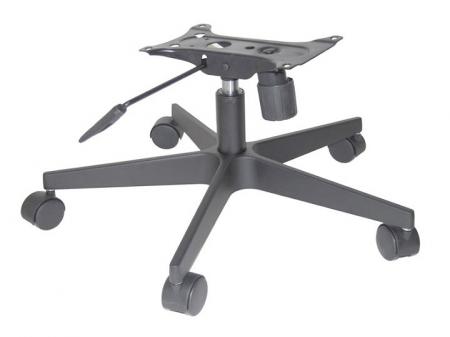 Matte Black metal base complete kit.  Adjustable Height Swivel & Rock